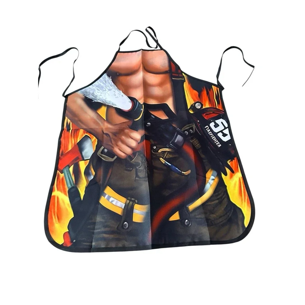 NEW novelty adult ONE‎ SIZE apron full coverage funny SEXY FIRE FIGHTER MAN BOD